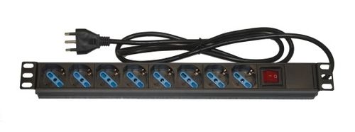 19" RACK MULTI SOCKET LINK 8 UNIVERSAL SOCKETS WITH SWITCH