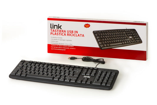 LINK ITALIAN USB KEYBOARD 108 KEYS BLACK COLOR IN ECOPLASTIC