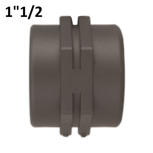 1''1/2 FF joint sleeve in PP polypropylene with sealing O-ring.