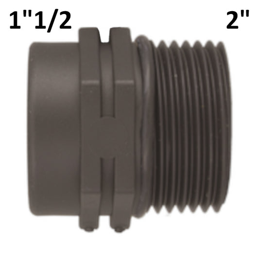 Reduced joint sleeve 2'' M x 1''1/2 F in PP polypropylene with sealing O-ring