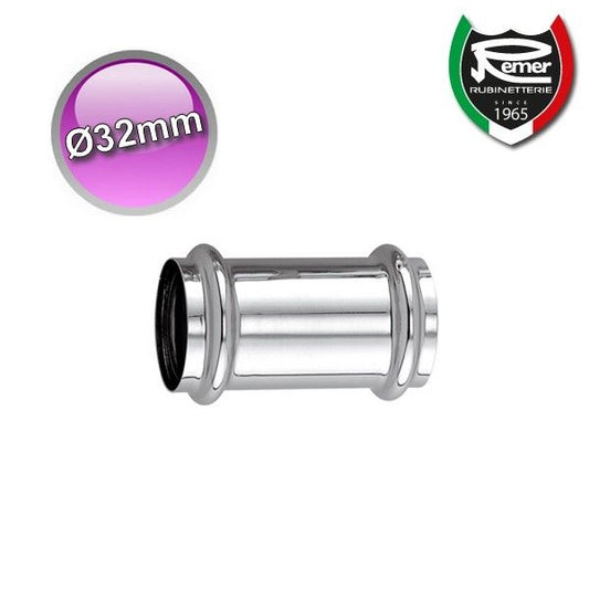 Universal CONNECTOR SLEEVE, in chromed brass, Ø 32 mm