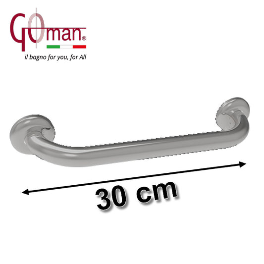 Maniglione Goman lineare cm 30 bagno ausilio disabili in acciaio inox lucido