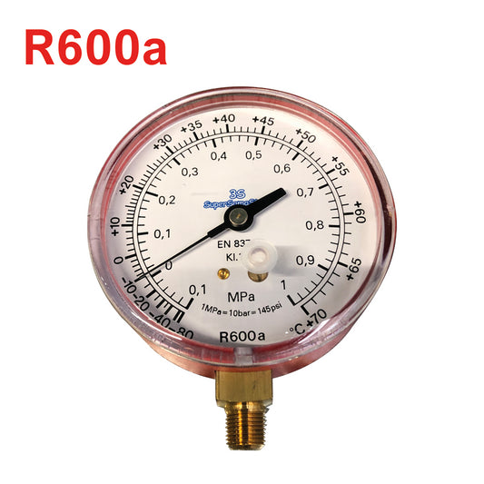 High pressure gauge for R600a refrigerant gas