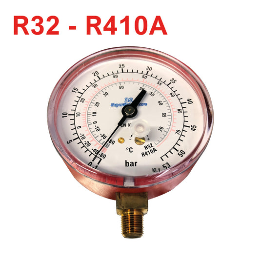 High pressure gauge for R32 and R410A gas scales