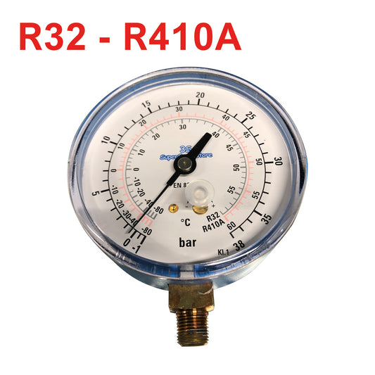 Low pressure gauge for R32 and R410A gas scales