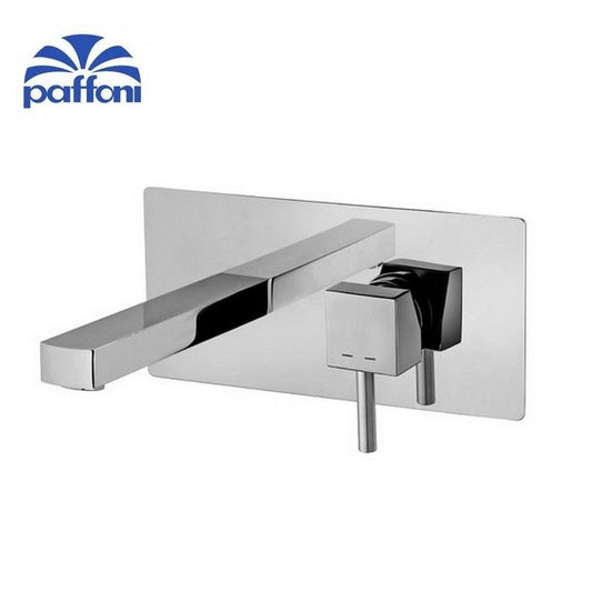 Built-in basin mixer with stainless steel plate and 1/2'' G LEA105 CR LEVEL PAFFONI connections