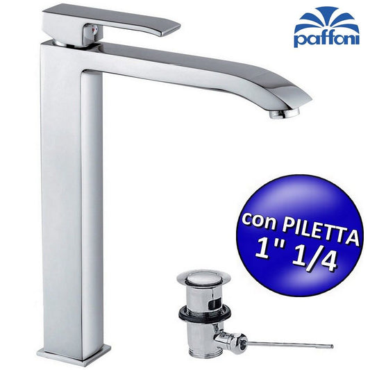 Extended basin mixer with 1''1/4 LEVEL pop-up waste by Paffoni