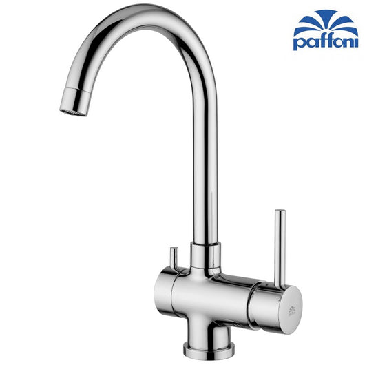 3-way kitchen sink mixer with swivel spout SK 190 CR STICK PAFFONI
