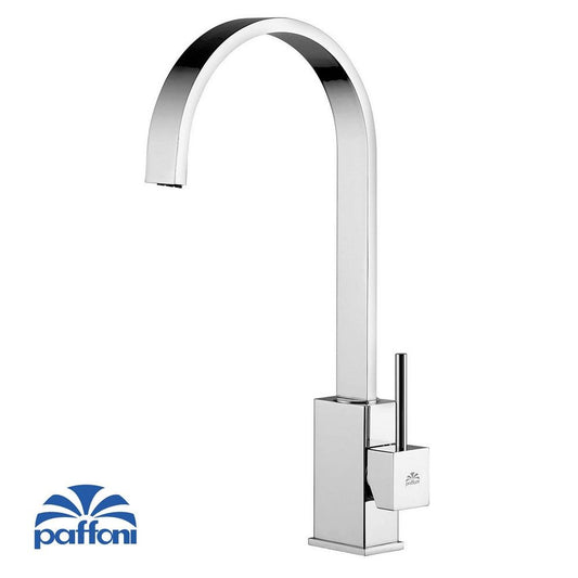 PAFFONI LEA880 CR LEVEL flat spout kitchen sink mixer