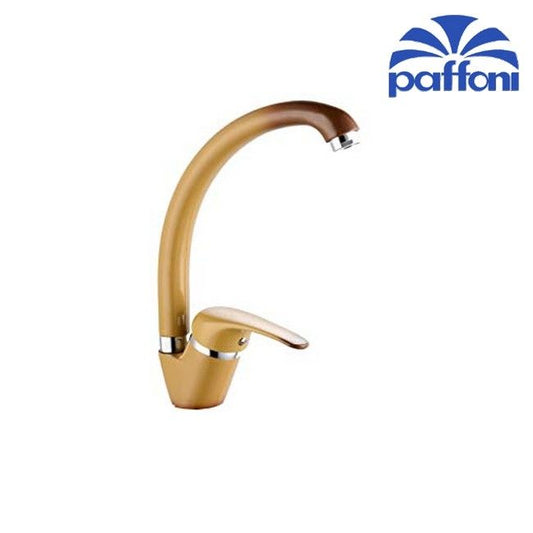 Single-hole sink mixer with adjustable spout, Terra di Francia color - NETTUNO DUE