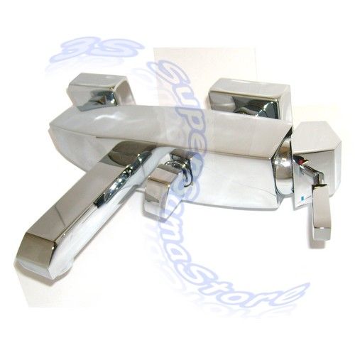 Square design external bath mixer