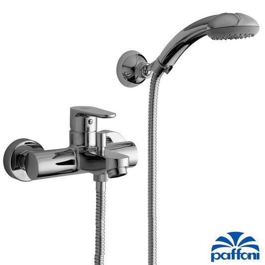 GREEN Paffoni GR026CR bath mixer with hand shower and fixed bracket