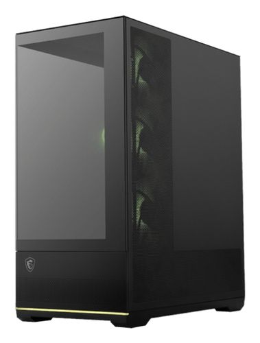 MSI BLACK CASE, 2 USB, 1TYPE-C, 3X120MM ARGB REVERSE BLADE FAN, 1X120MM ARGB FAN, ARGB+PWM CONTROL BO