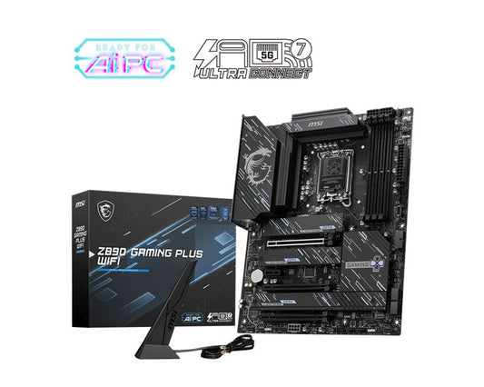 MSI MB Z890 GAMING PLUS WIFI, Z890,LGA1851,4DDR5,3PCI-EX16,1PCI-EX1,4M.2 ,1USB4, 1USB3.2 GEN2