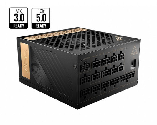 MSI MEG AI1300P PCIE5 computer power supply 1300 W 24-pin ATX ATX Black