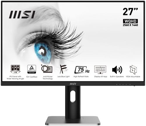 MSI MONITOR 27 LED IPS 16:9 WQHD 4MS 250 CDM, PIVOT, DP/HDMI, MULTIMEDIA