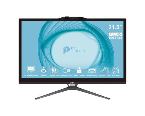 MSI PC AIO 21.5" TOUCH AP222T 13M-057IT Pentium G7400 4GB 128GB BLACK WIN 11 PRO
