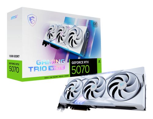 MSI VGA GEFORCE RTX 5070, RTX 5070 12G GAMING TRIO OC WHITE, 12GB GDDR7, HDMI/DP*3, TRI FROZR, ATX,