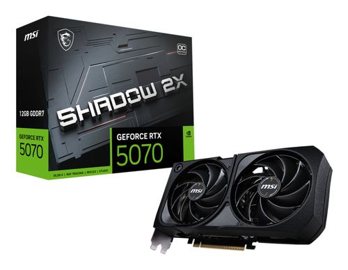 MSI VGA GEFORCE RTX 5070, RTX 5070 12G SHADOW 2X OC BULK, 12 GB GDDR7, HDMI/DP*3, ATX, DUAL FAN, NO