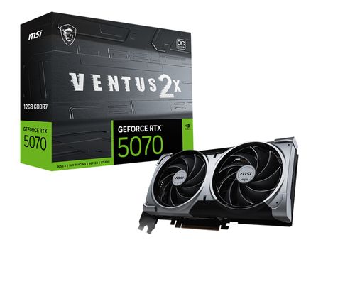 MSI VGA GEFORCE RTX 5070, RTX 5070 12G VENTUS 2X OC, 12GB GDDR7, HDMI/DP*3, ATX, DUAL FAN, OC