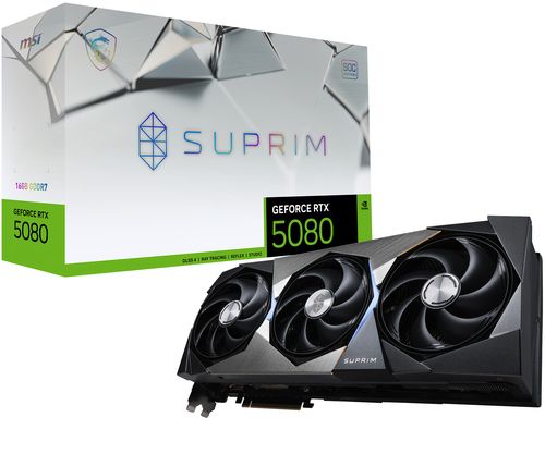 MSI VGA GEFORCE RTX 5080, RTX 5080 16G SUPRIM SOC, 16GB GDDR7, HDMI/DP*3, ATX, TRI FROZR, OC