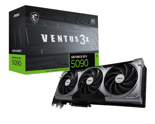 MSI VGA GEFORCE RTX 5090, RTX 5090 32G VENTUS 3X OC, 32GB GDDR7, HDMI/DP3, TRIPLE FAN, OC