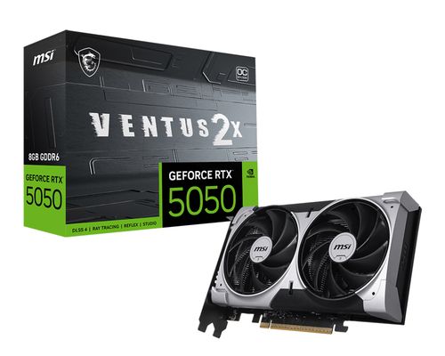 MSI VGA RTX 5050, RTX 5050 8G VENTUS 2X OC, 8GB GDDR6, HDMI/DP*3, ATX, DUAL FAN, OC
