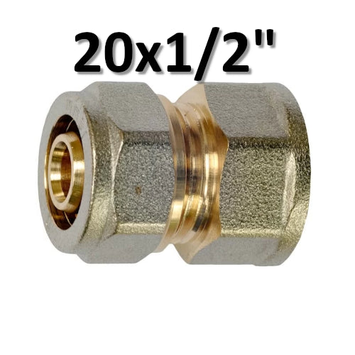 Multistrato avvitare - Raccordo dritto filettato femmina 20 x 1/2''