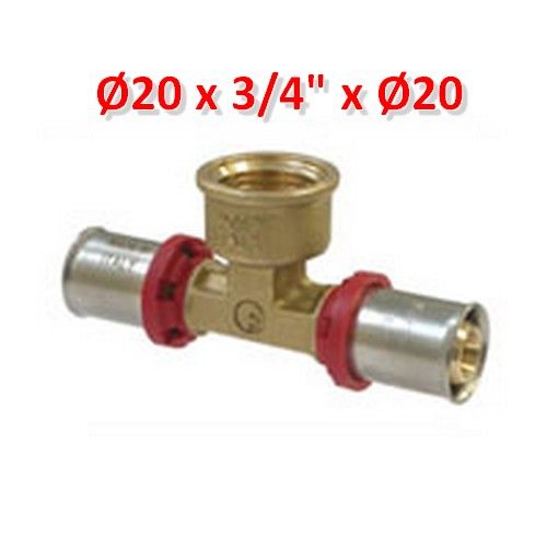 Multistrato pressare - Raccordo a TEE femmina 3/4'' x Ø 20 mm