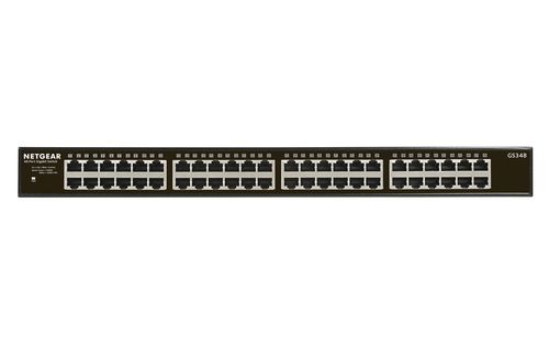 NETGEAR SWITCH 48 GIGABIT PORTS DESKTOP UNMANAGED METAL CASE RACK MOUNTABLE