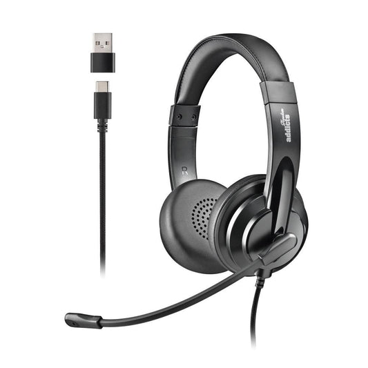 NGS CUFFIE STEREO USB-C CON CONTROLLO DEL VOLUME E ADATTATORE USB