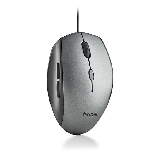 NGS ERGONOMIC MOUSE WITH CORD AND SILENT BUTTONS TYPE C GRAY