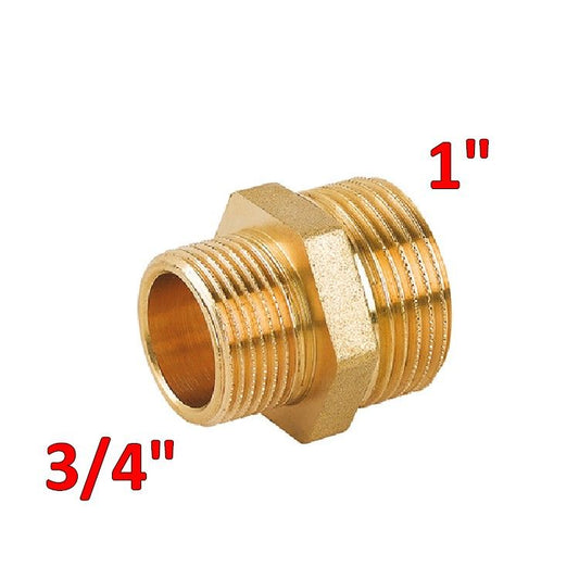 Nipples reduced nipples MM fitting 3/4'' x 1'' in yellow brass