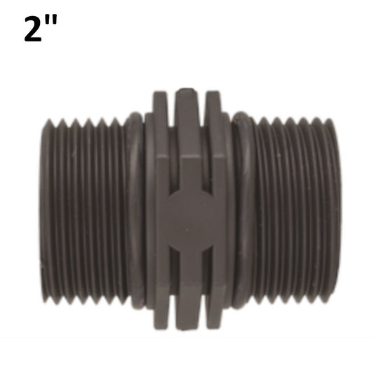 2'' MM nipple in PP polypropylene with sealing O-ring.