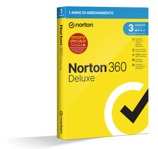Norton 360 Deluxe 2024 | Antivirus for 3 Devices | 1-Year License | Secure VPN and Password Manager | PC, Mac, Tablet and More