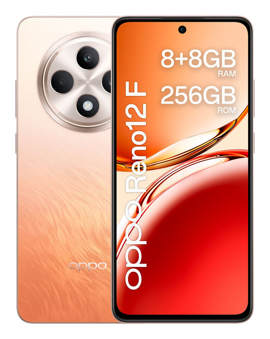 OPPO Reno12 F 4G AI Smartphone, Triple camera 50+8+2MP, Selfie 32MP, 6.67" 120HZ AMOLED FHD+ display, 5000mAh, 16 GB RAM
