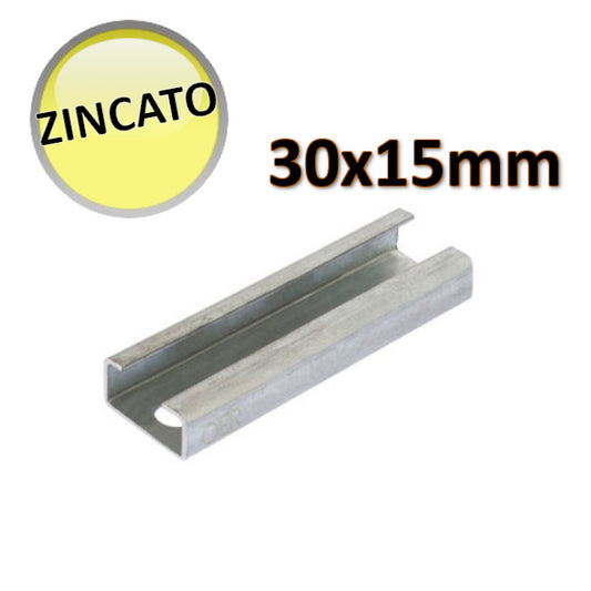 OTER - Galvanized profile 30x15x1.5 mm bar 2 m - fixing system
