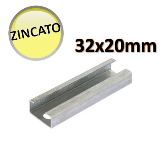 OTER - Galvanized profile 32x20x2.5 mm bar 2 m - fixing system