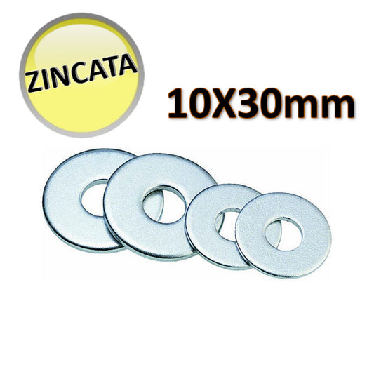 OTER - Galvanized washer M10x30x2.5 mm - PACK. 10 PCS
