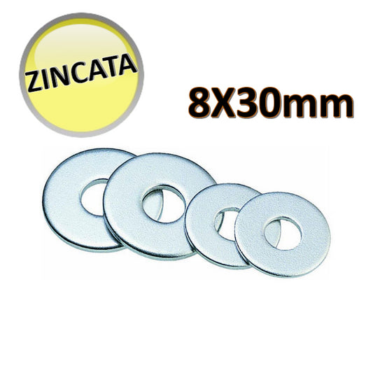 OTER - Galvanized washer M8x30x2.5 mm - PACK. 10 PCS