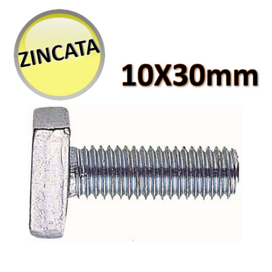 OTER - Galvanized hammer head screw M10x30 mm - PACK OF 10 - profile combination