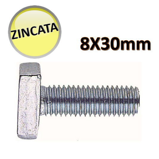 OTER - M8x30 mm galvanized hammer head screw - PACK OF 10 - profile combination