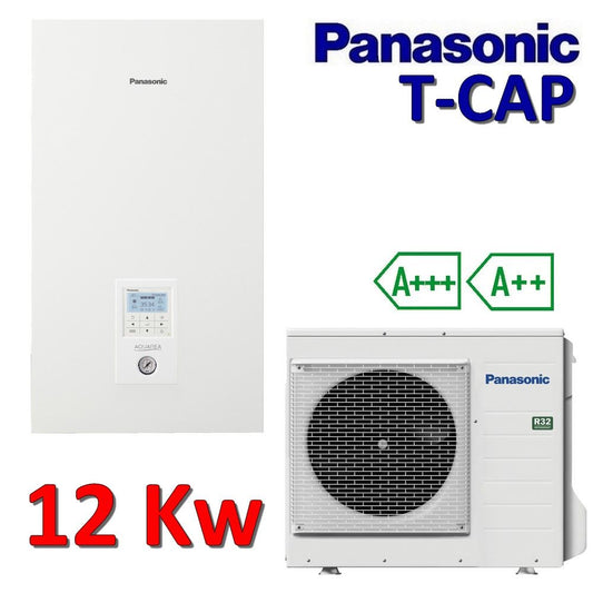 PANASONIC Aquarea System T-CAP SPLIT KIT-WXC12H6E5 (WH-SXC12H6E5 + WH-UX12HE5) - hot cold DHW - 12.0 kW Single phase