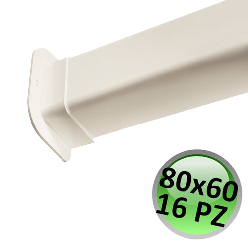 Passaggio a muro per canalina 80x60mm - confezione 16 PZ