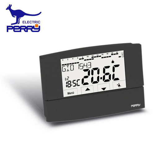Perry 1CRCR026A - Zefiro TOUCH SCREEN anthracite wall-mounted weekly chronothermostat