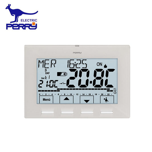 Perry 1CRCR028B - NEXT Series Battery-Powered Digital Wall-Mounted Chronothermostat, White