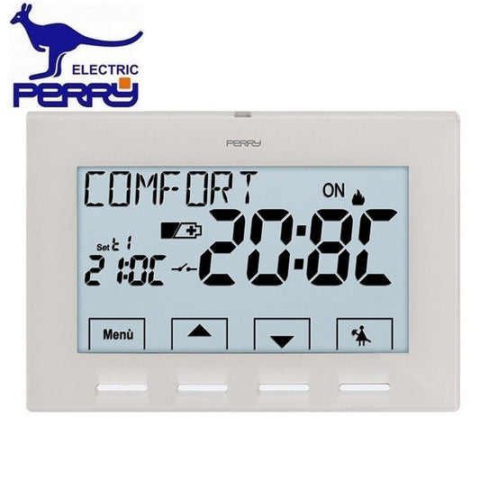 Perry 1TPTE028B - NEXT Series Backlit Wall-Mounted Digital Thermostat - White