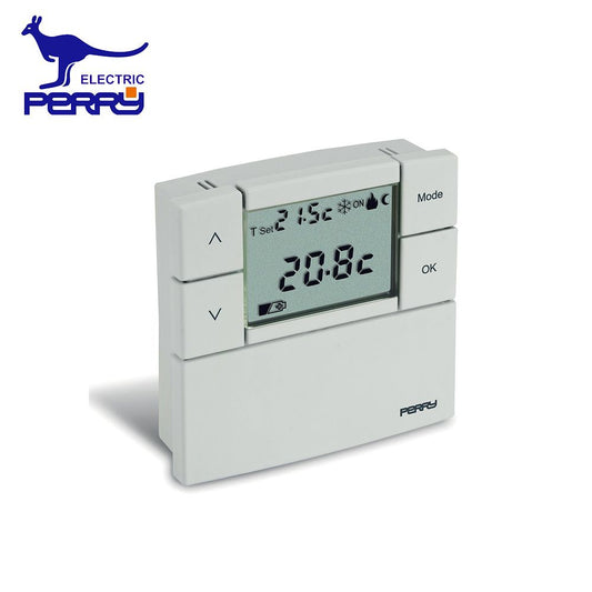 Perry 1TPTE530B - Zefiro Digital LCD Wall Thermostat, White