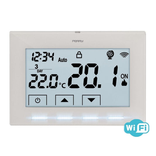 Perry 1TXCR029WIFI - Wall-mounted Wi-Fi programmable thermostat, white