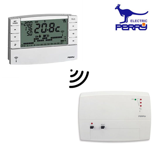 Perry 1TXCRTX05RX01 - Wireless programmable thermostat with radio wave receiver